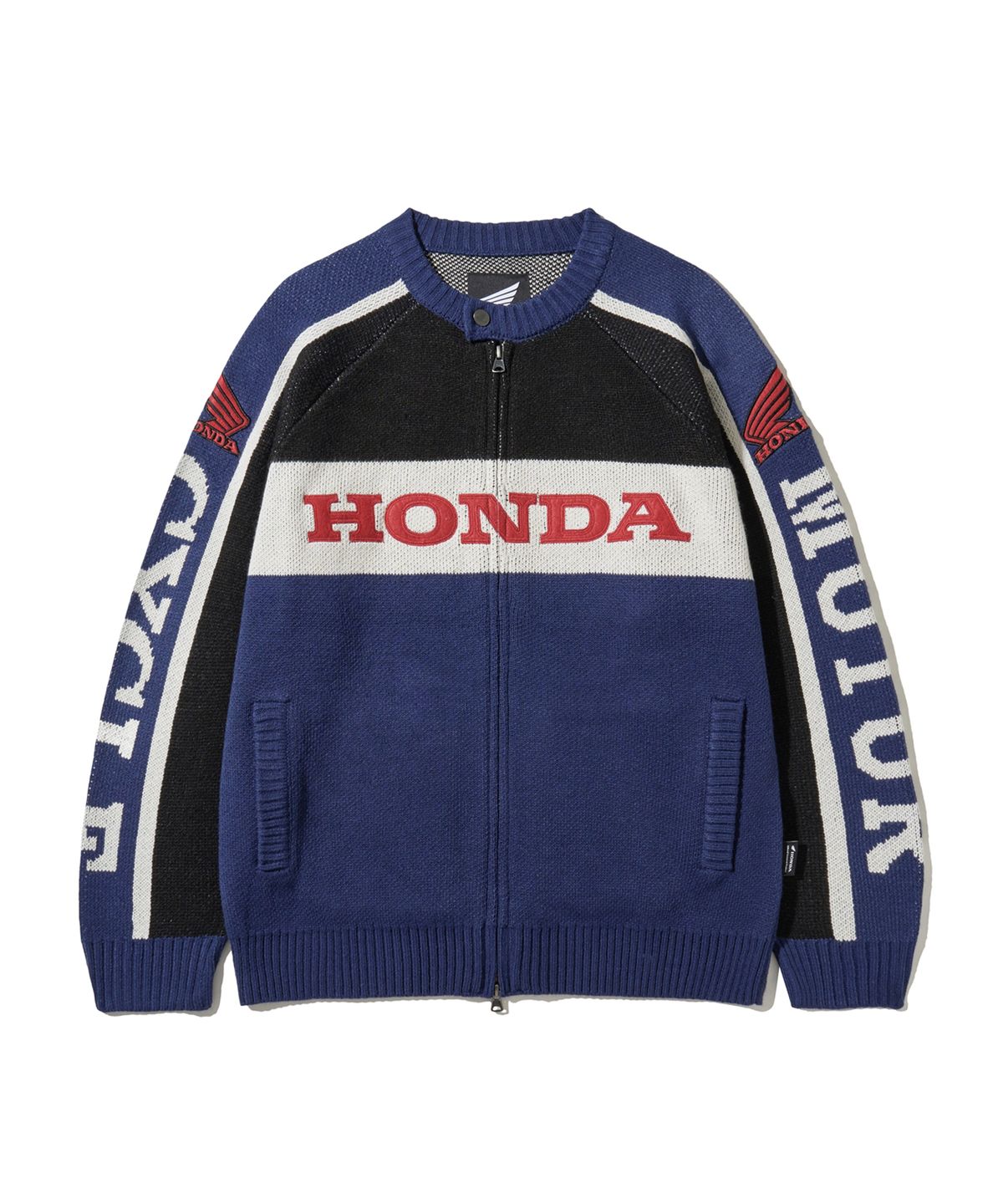 핍스 모터사이클(PHYPS MOTORCYCLE) Big Logo Knit Zip-up Blue