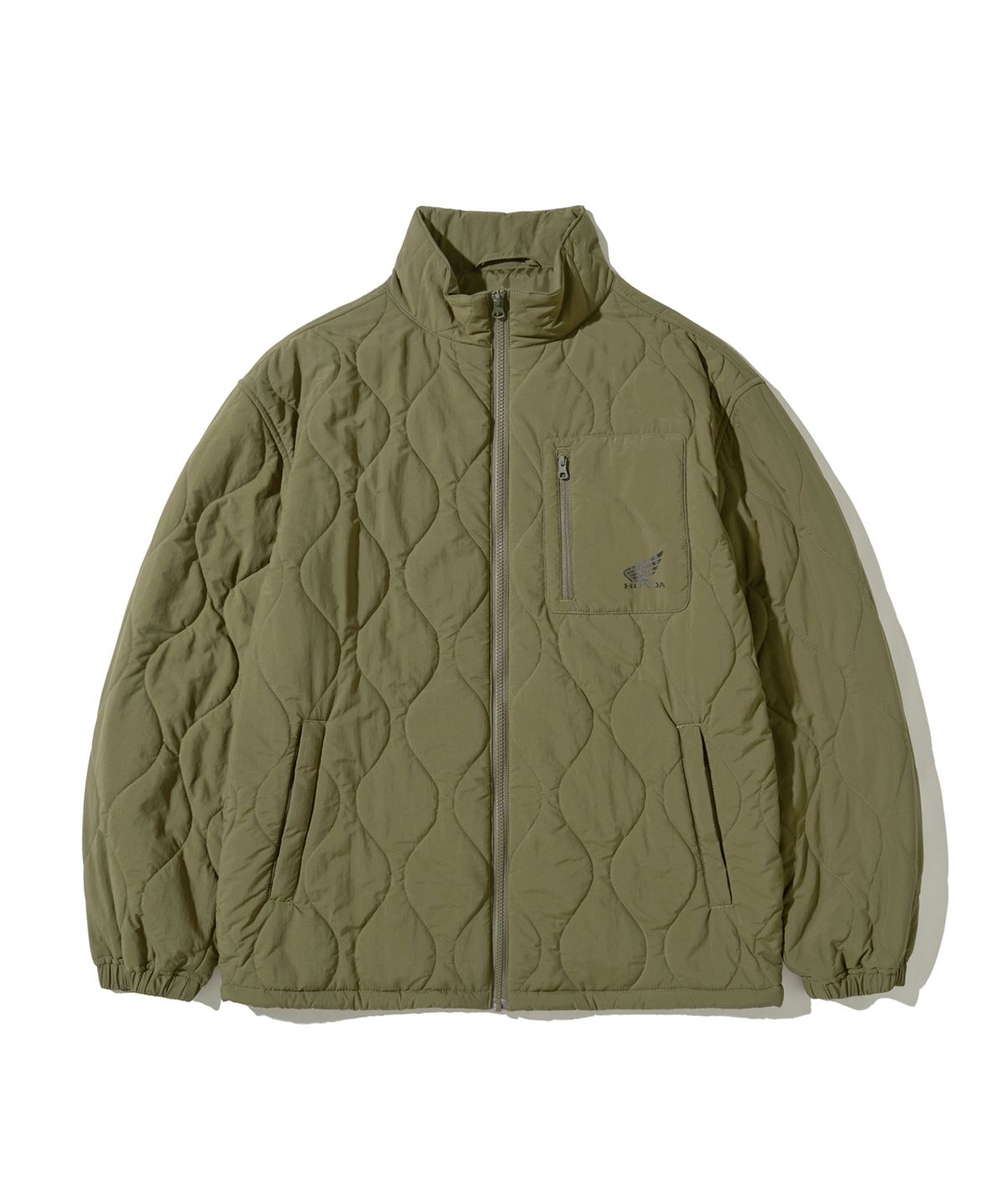 핍스 모터사이클(PHYPS MOTORCYCLE) Quilting Collarless Jacket Khaki
