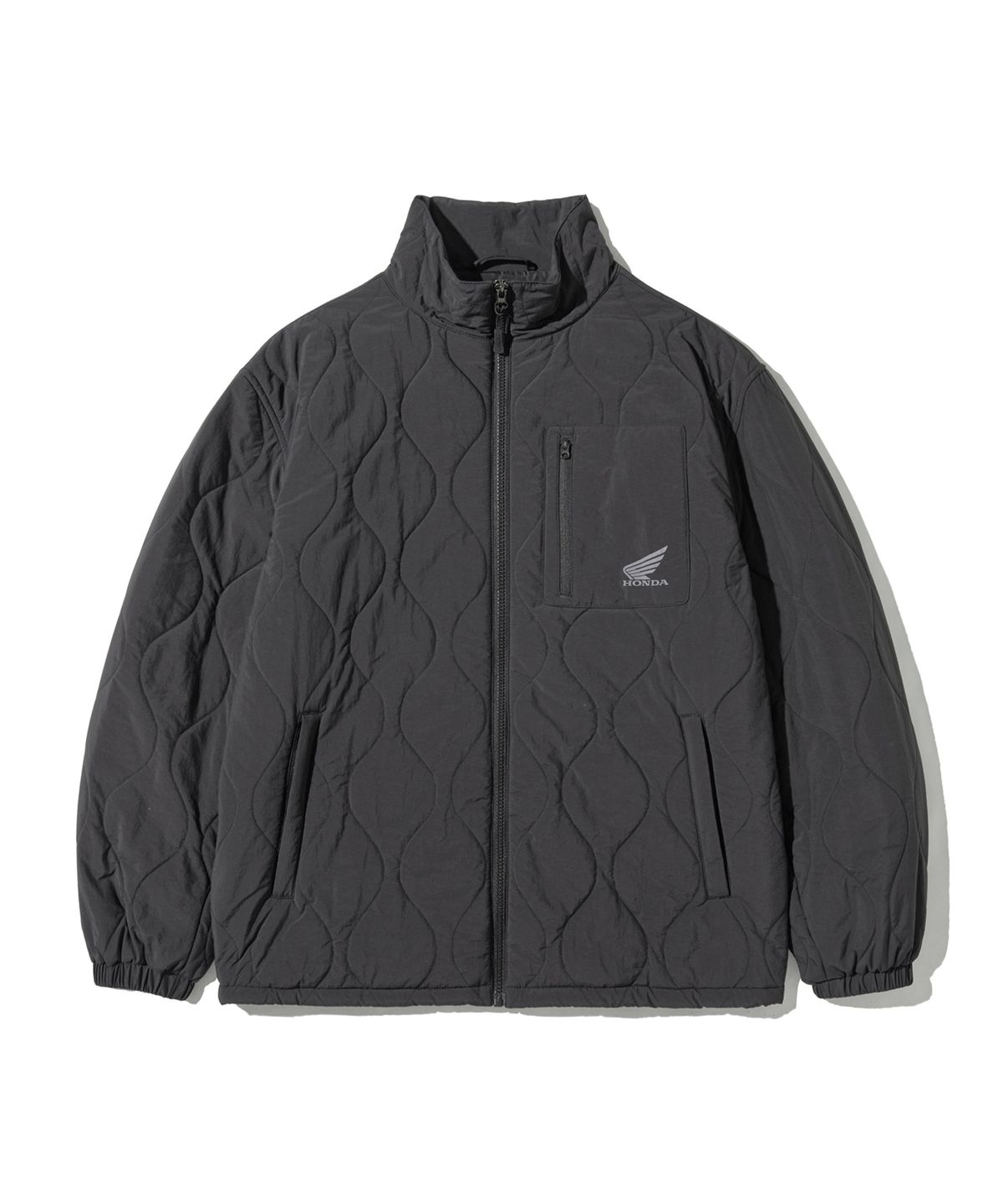 핍스 모터사이클(PHYPS MOTORCYCLE) Quilting Collarless Jacket Black