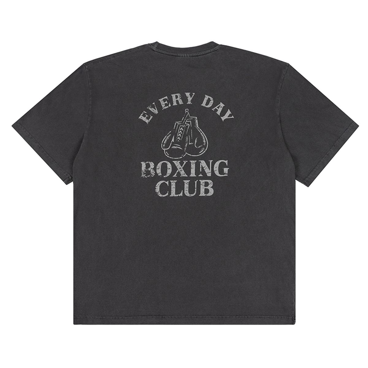 더트웰브라운드(THE 12TH ROUND) Pigment Charcoal Oversized T-Shirt with THE 12TH ROUND every day boxig club gloves