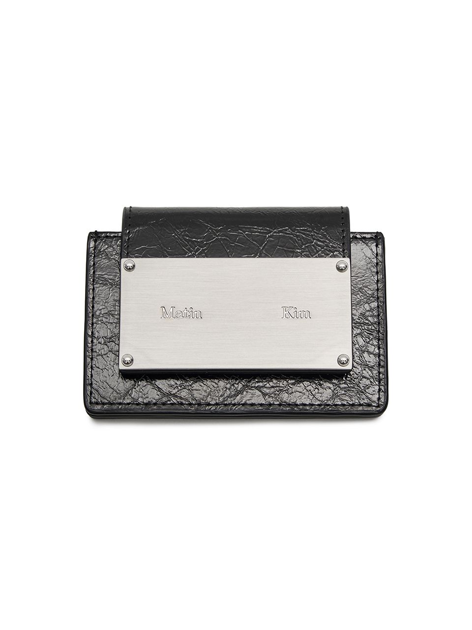 MUSINSA | MATIN KIM GLAZED ACCORDION WALLET IN BLACK