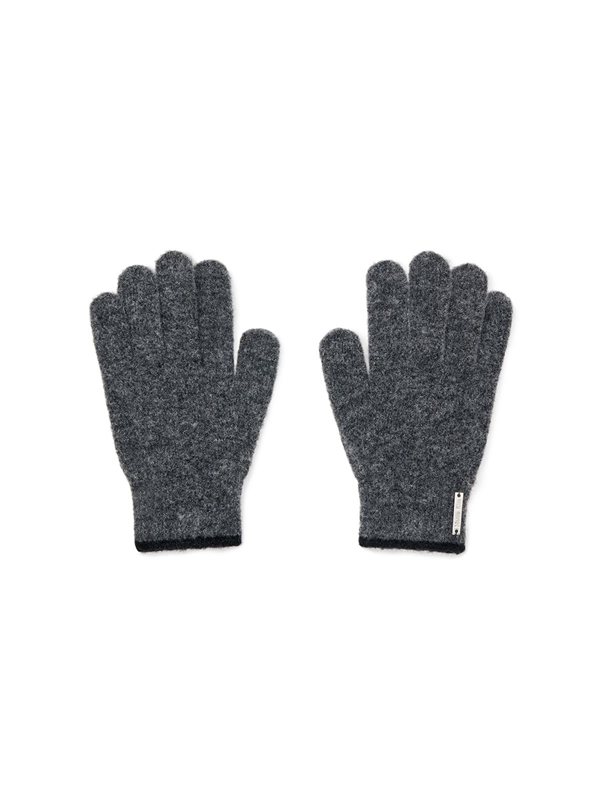 마뗑킴(MATIN KIM) BOUCLE KNIT GLOVES IN CHARCOAL