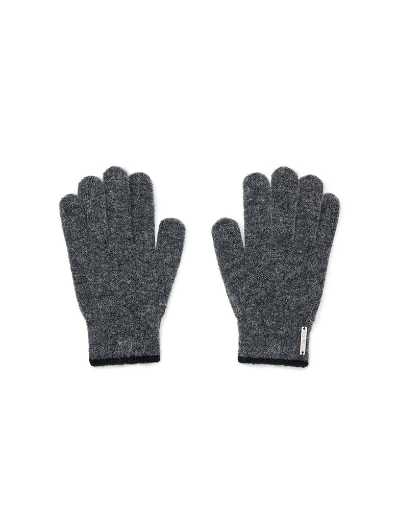 BOUCLE KNIT GLOVES IN CHARCOAL