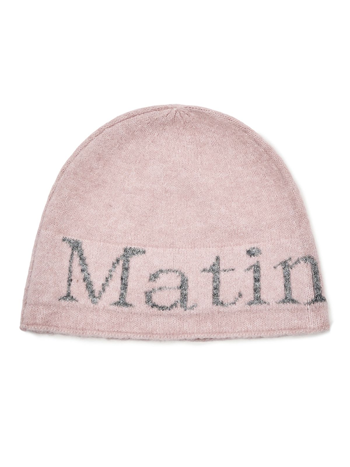 마뗑킴(MATIN KIM) MATIN LOGO BOUCLE KNIT BEANIE IN PINK