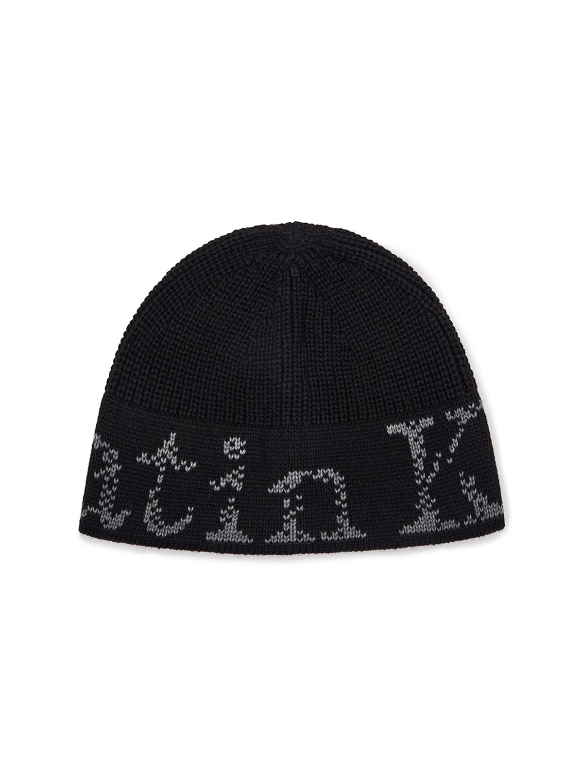 마뗑킴(MATIN KIM) CRACKED LOGO BUCKET BEANIE IN BLACK