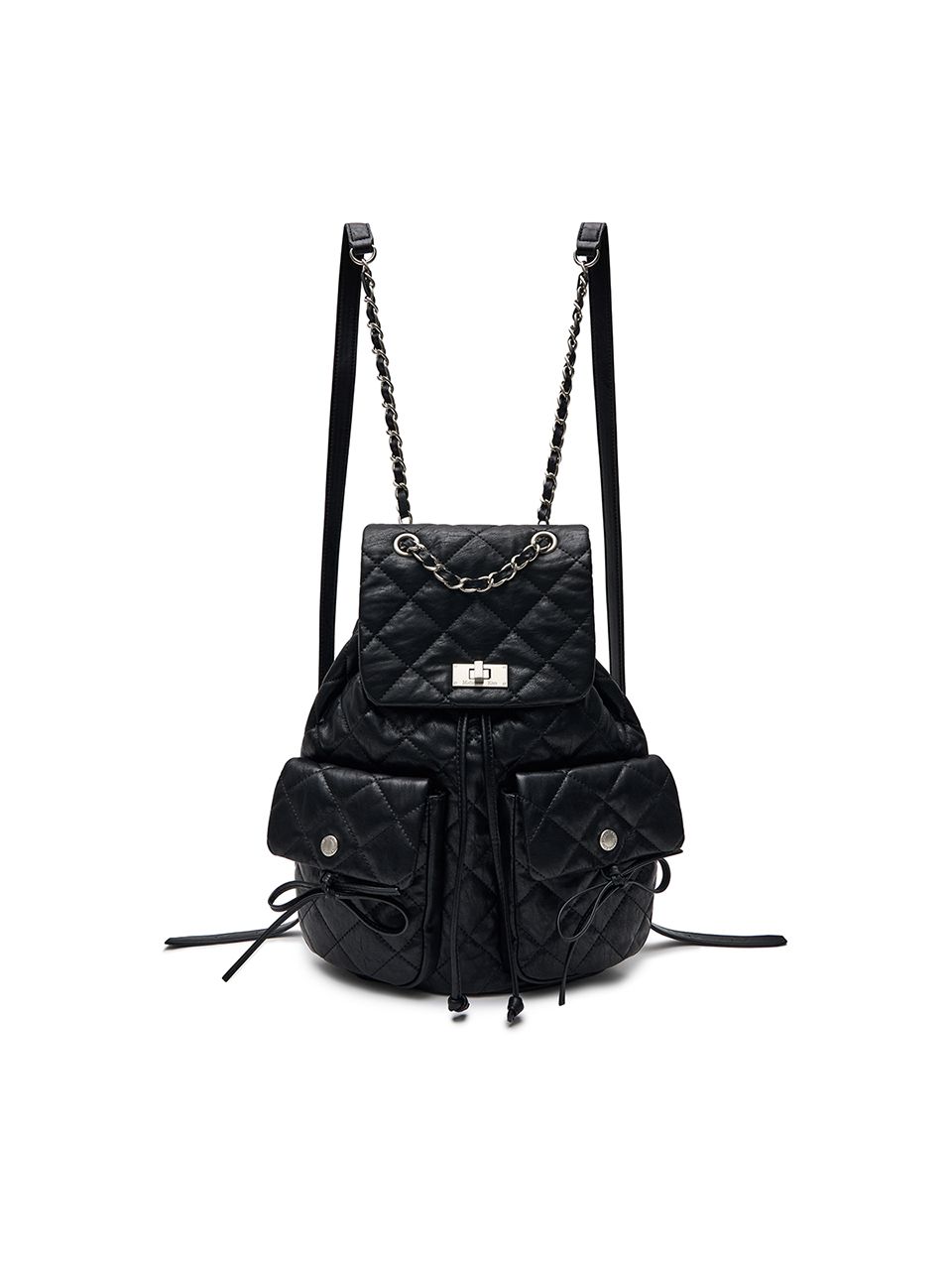 【♡】MatinKim BACK PACK IN BLACK MUSINSA | MATIN KIM DOUBLE POCKET QUILTING BACKPACK IN BLACK