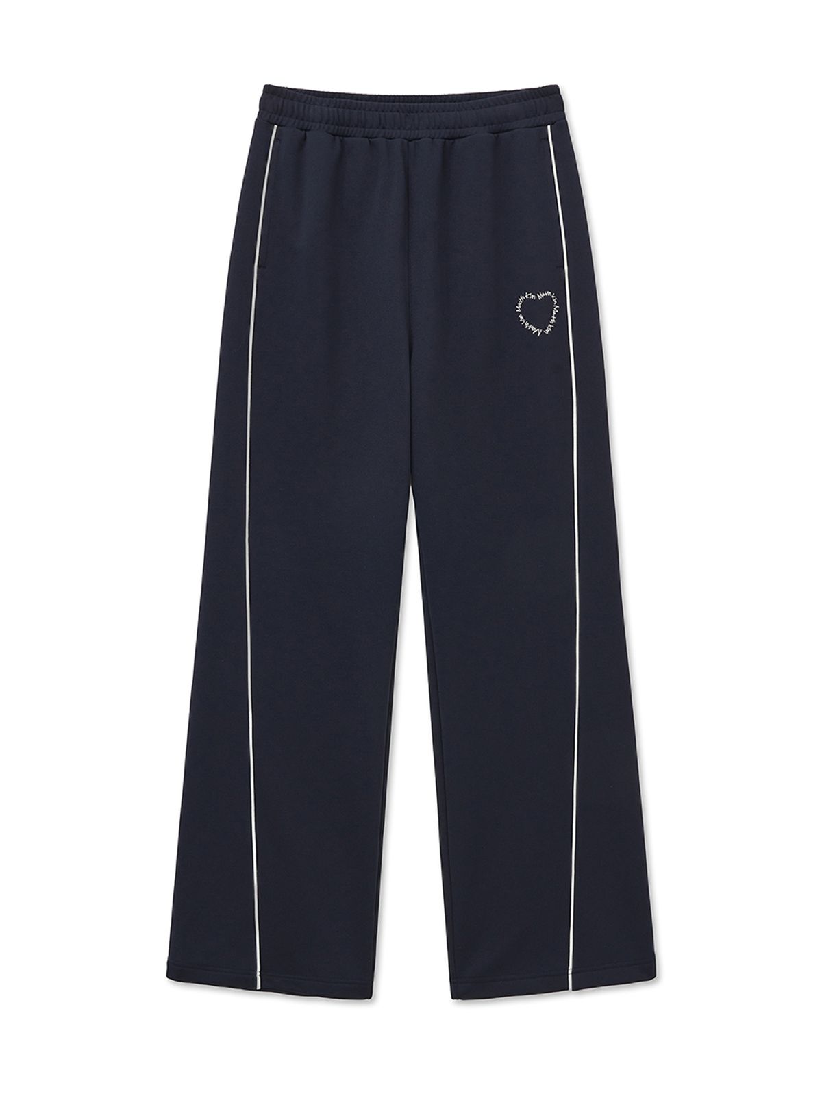 마뗑킴(MATIN KIM) HEART LOGO TRACK PANTS IN NAVY