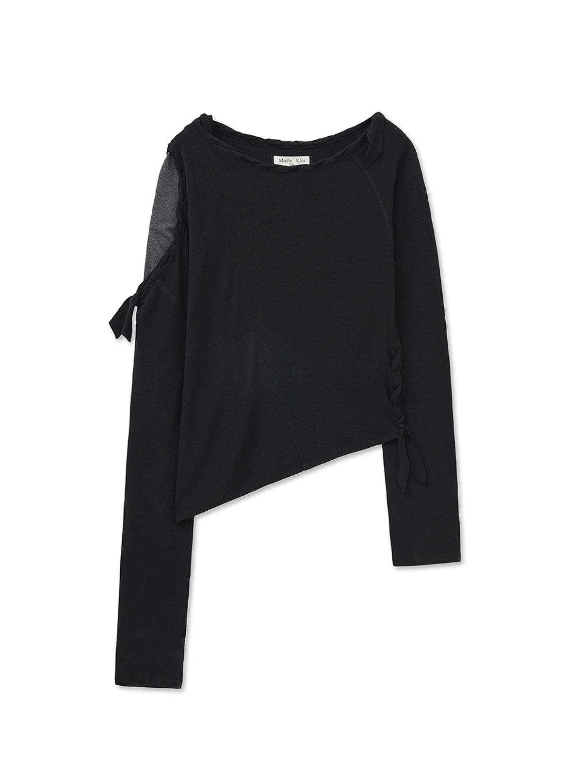 마뗑킴(MATIN KIM) WEAVING LONG SLEEVE TOP IN BLACK