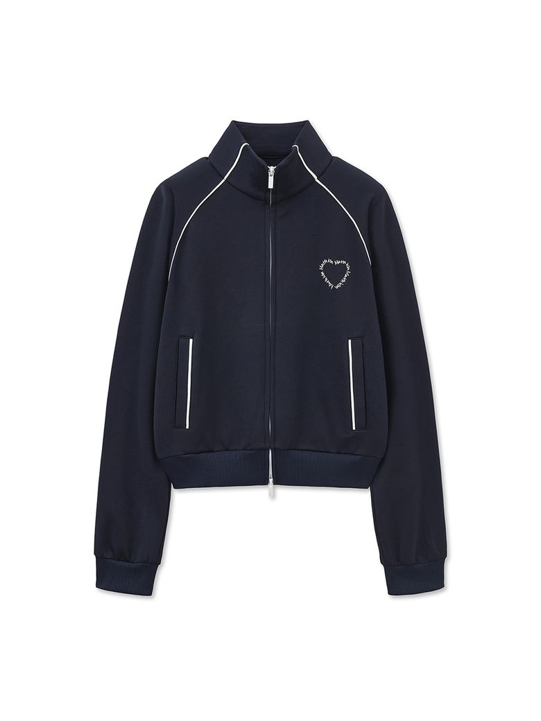 HEART LOGO TRACK JUMPER IN NAVY