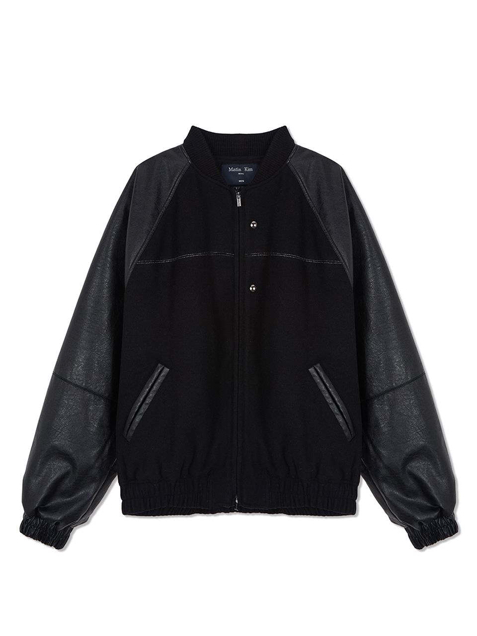 MUSINSA | MATIN KIM STUNNING POINT FAUX LEATHER JUMPER FOR MEN IN