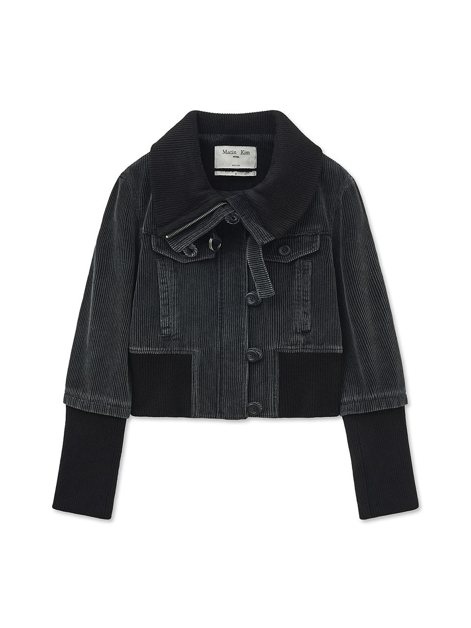 MUSINSA | MATIN KIM WASHED CORDUROY BOMBER JUMPER IN BLACK