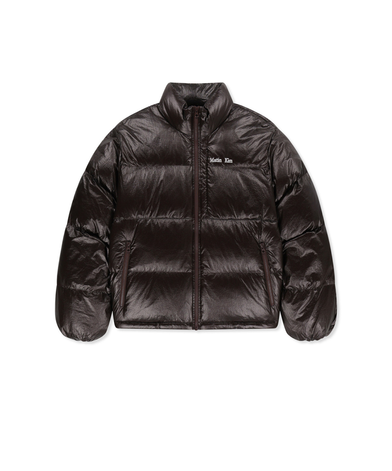 SMALL LOGO VOLUME DOWN JUMPER IN DARK BROWN