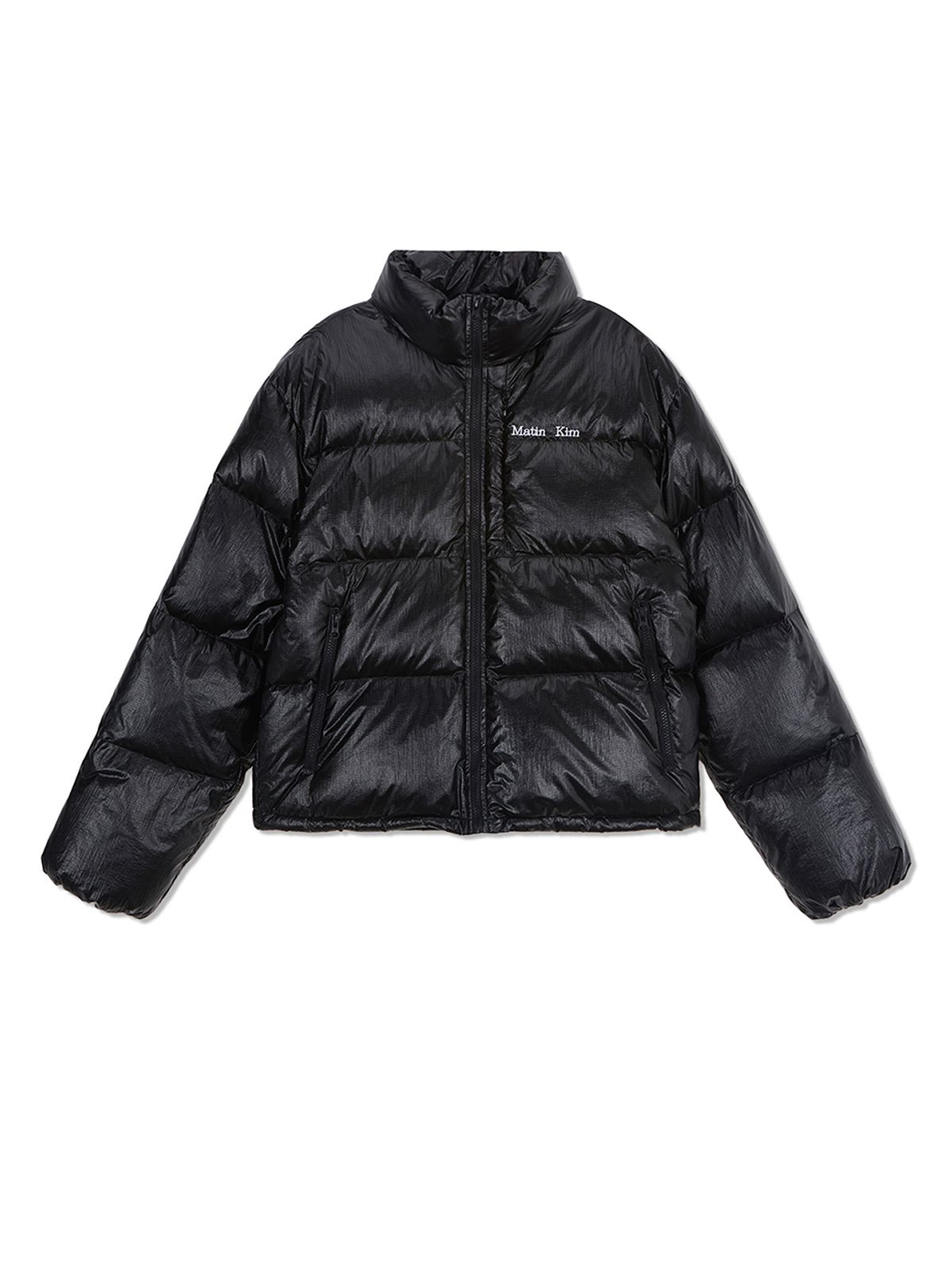 마뗑킴(MATIN KIM) SMALL LOGO VOLUME DOWN JUMPER FOR WOMEN IN BLACK
