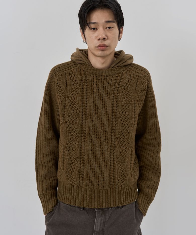 (m) 아란 케이블 니트_시나몬