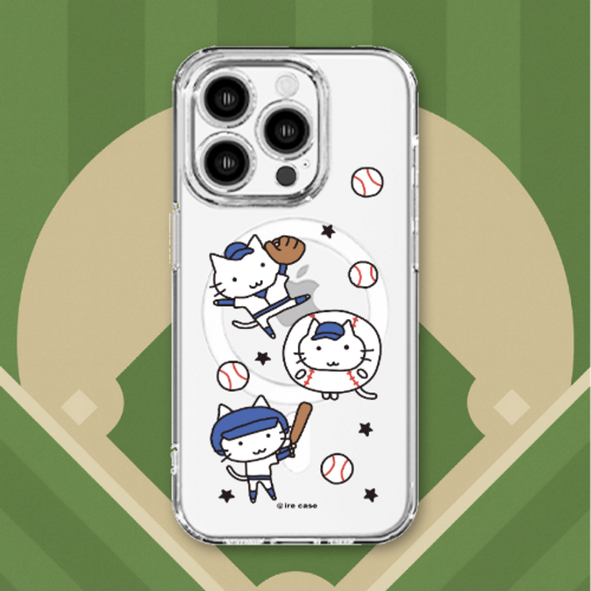 이레케이스앤굿즈(IRECASEGOODS) 야구캣 맥세이프 갤럭시 아이폰 클리어 젤리케이스