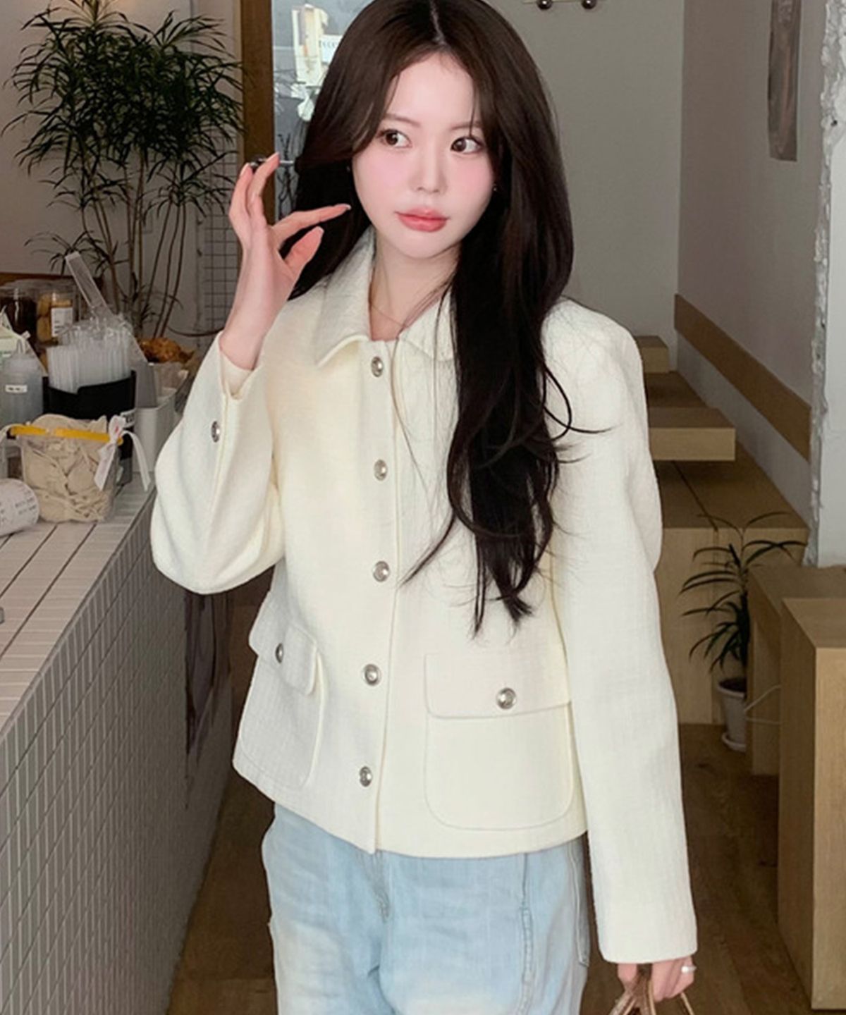 애즈이프(ASIF) 페리 트위드 자켓 (아이보리)