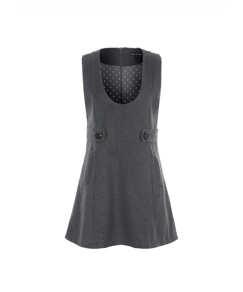 Wool button mini dress 003