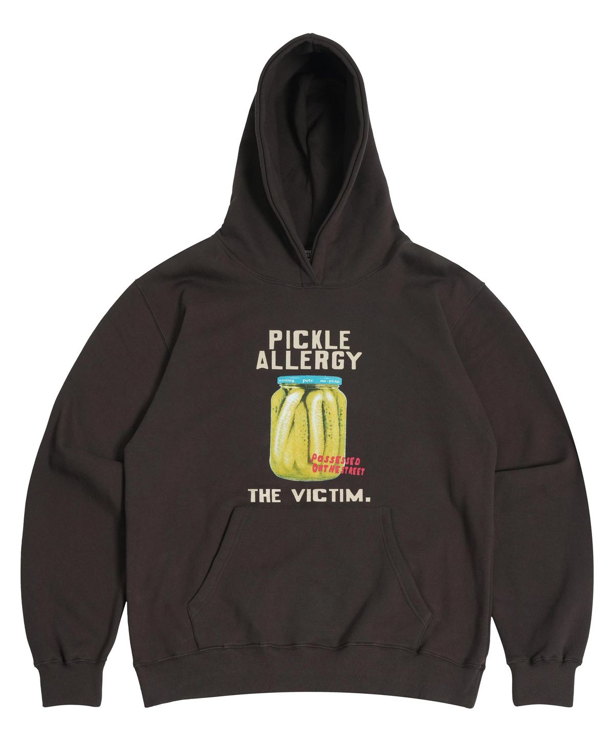 퍼츠(POTS) PICKLE ALLERGY HOODIE [DEEP BROWN]