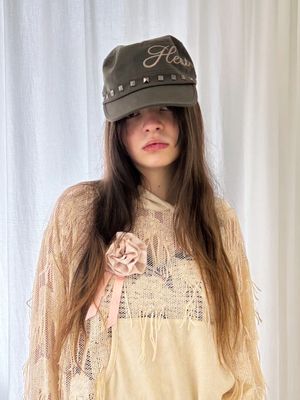 스터드 밀리터리 캡 (카키)