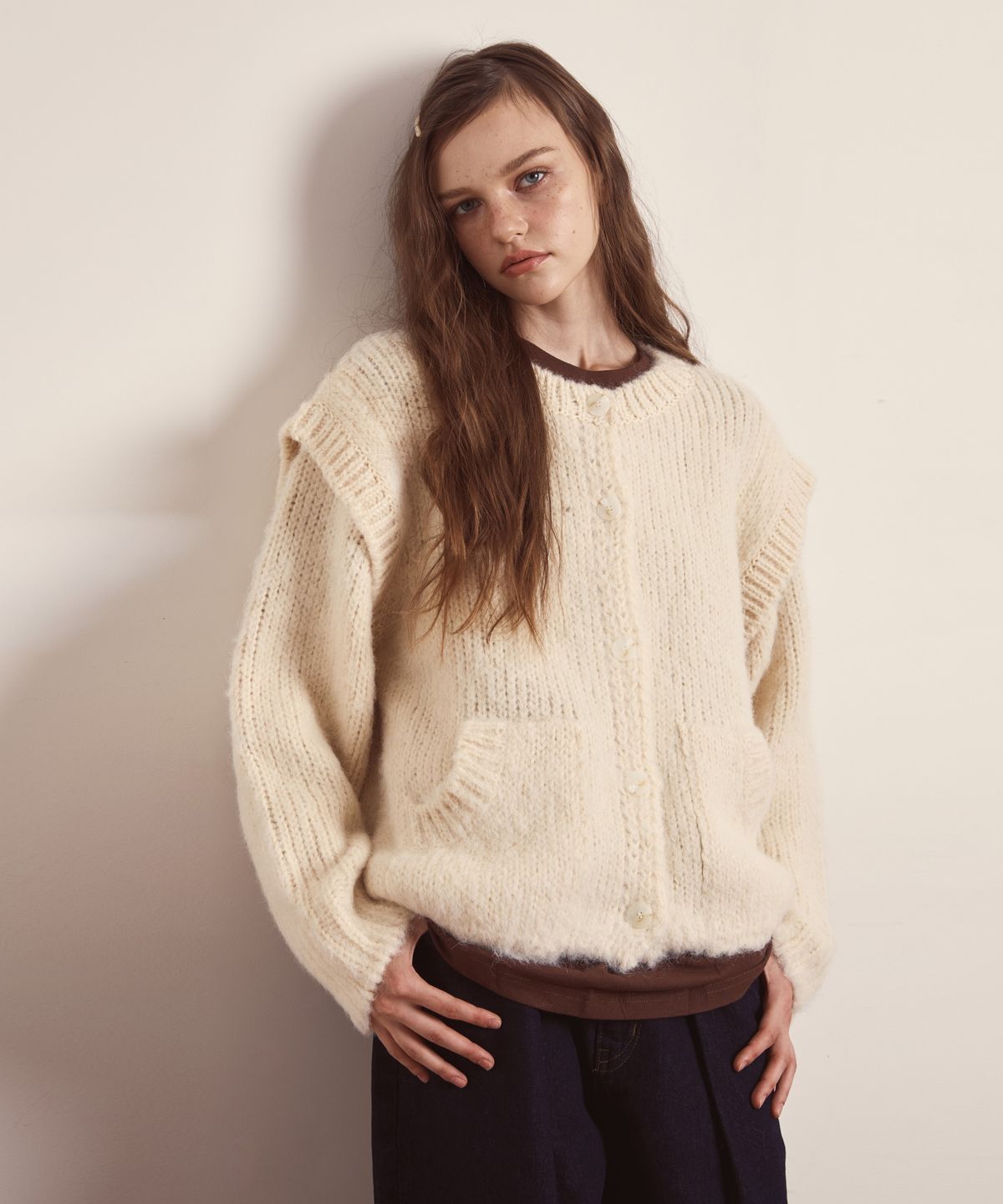 오픈도어스튜디오(OPENDOORSTUDIO) cream vanila cardigan ivory