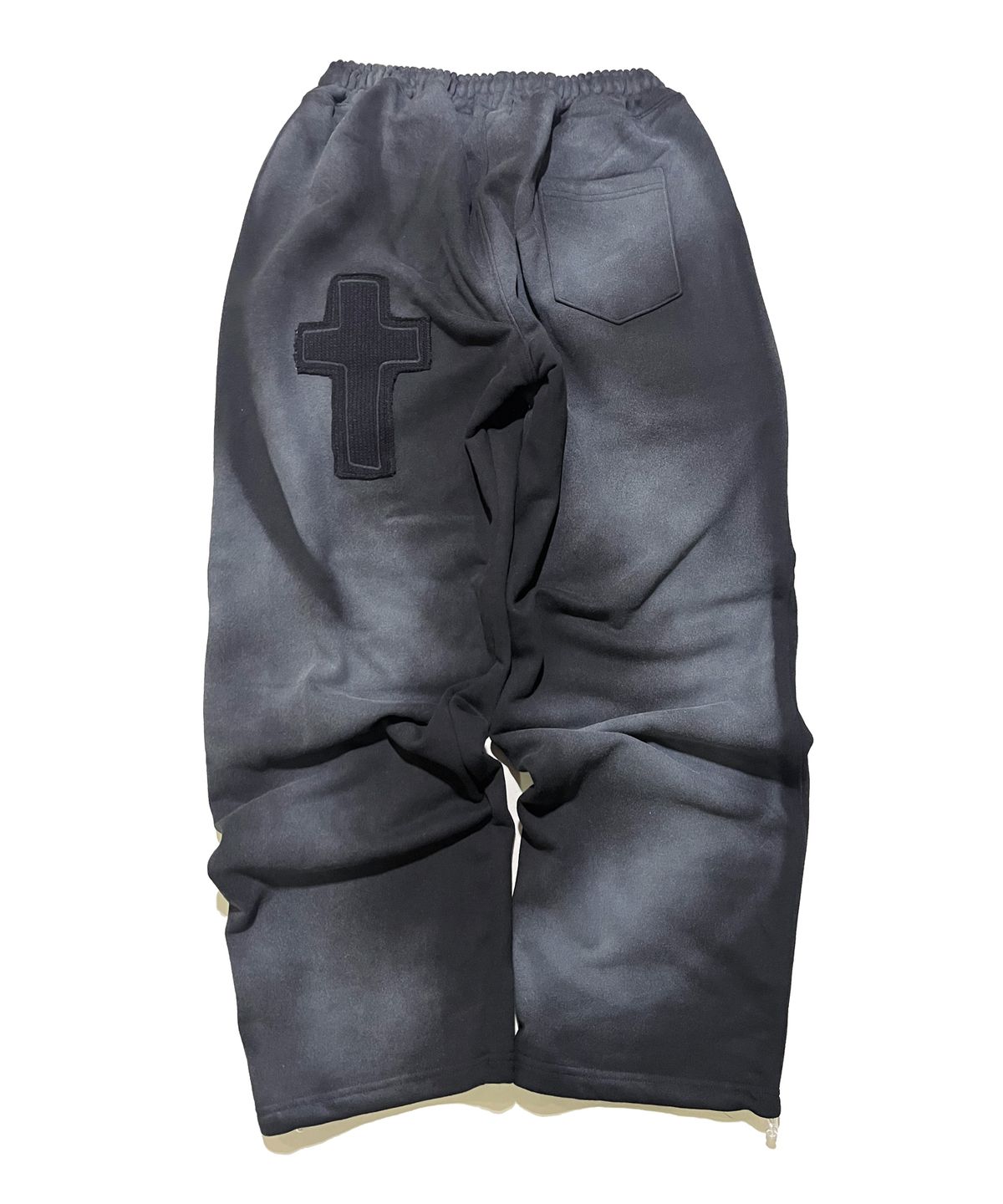 스케이터락(SK8ER ROCK) Cross Grunge Sweat Wide Pants ((black))