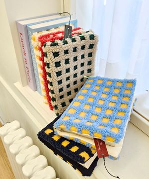 양털 강아지 체크 프리사이즈  북커버