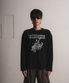 공용 cowboy 긴팔 러닝 티셔츠 블랙