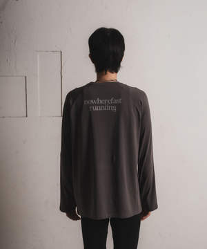 공용 nowherefast running 긴팔 나그랑 러닝 티셔츠 그레이