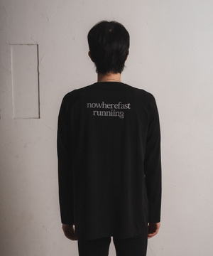 공용 nowherefast running 긴팔 나그랑 러닝 티셔츠 블랙