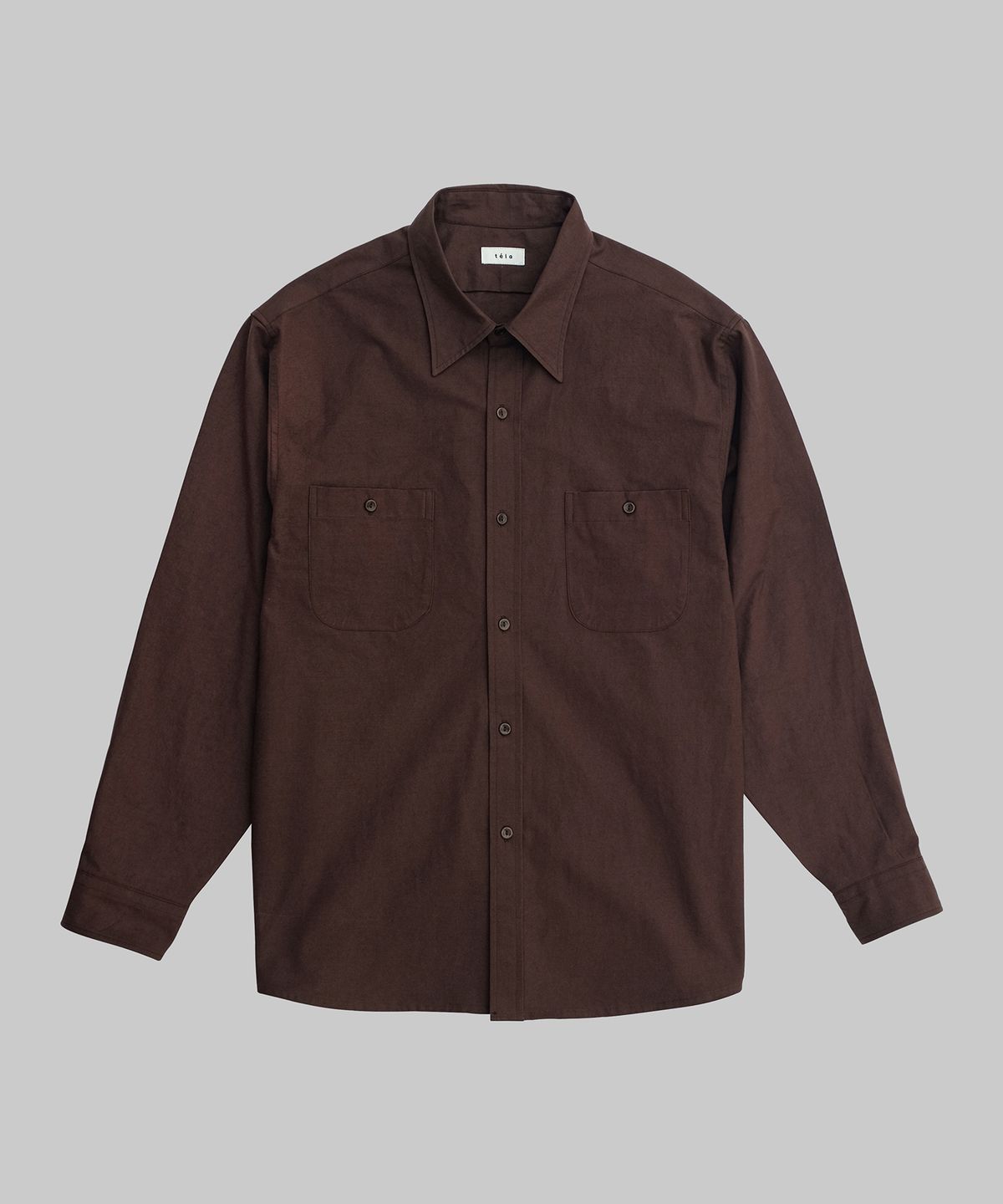 뗄라(TELA) Choco Brown Cotton Work Shirt