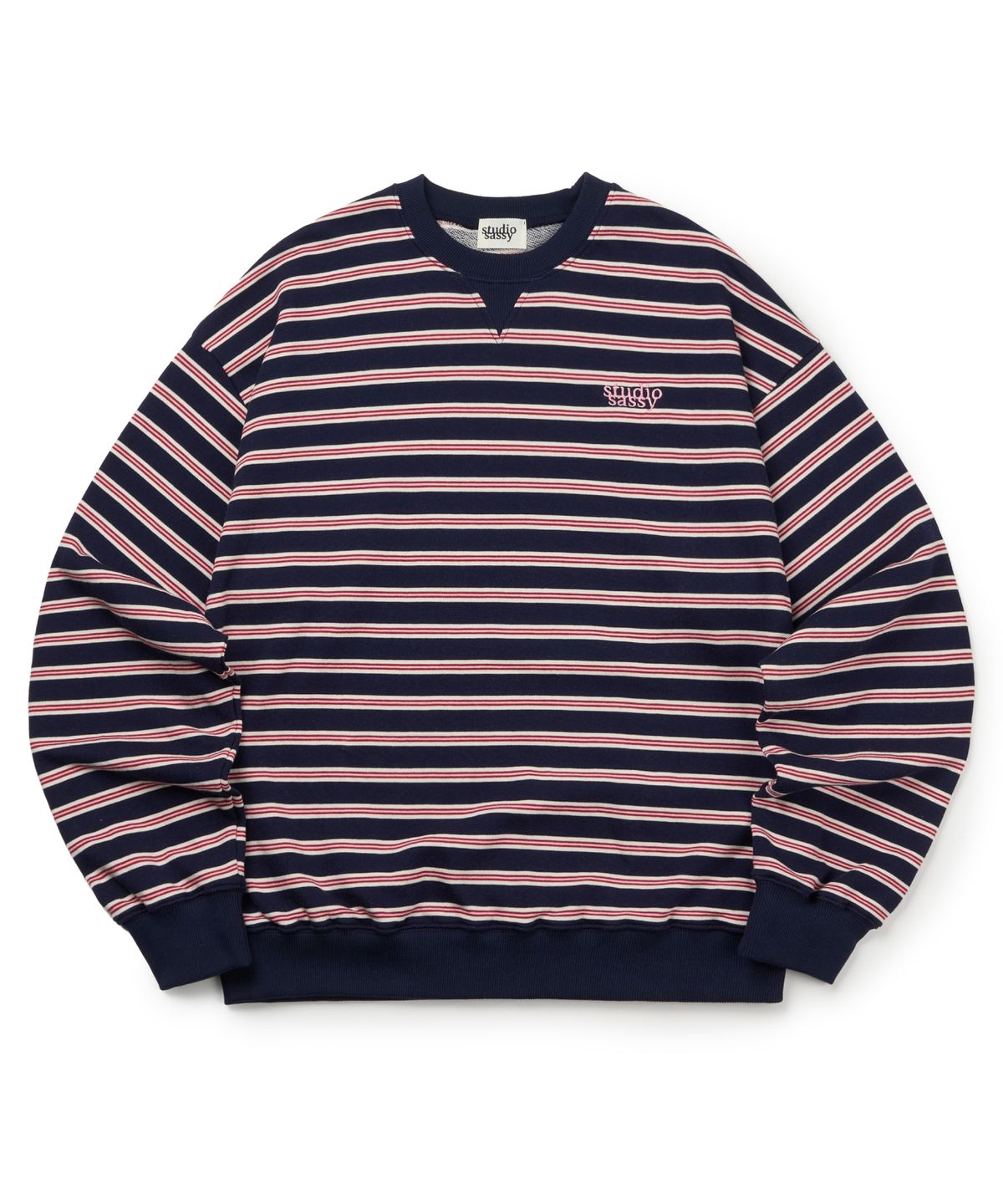 유얼쎄시(YOUR SASSY) Triangle Stripe Logo Sweatshirt (NAVY)