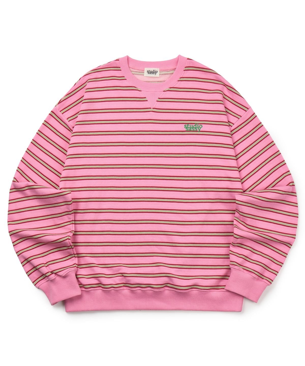 유얼쎄시(YOUR SASSY) Triangle Stripe Logo Sweatshirt (PINK)
