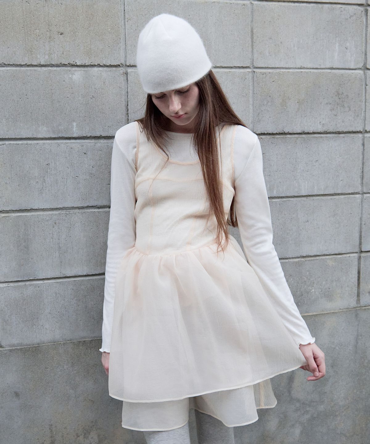 로라로라(ROLAROLA) ORGANZA RIBBON MINI ONEPIECE SALMON