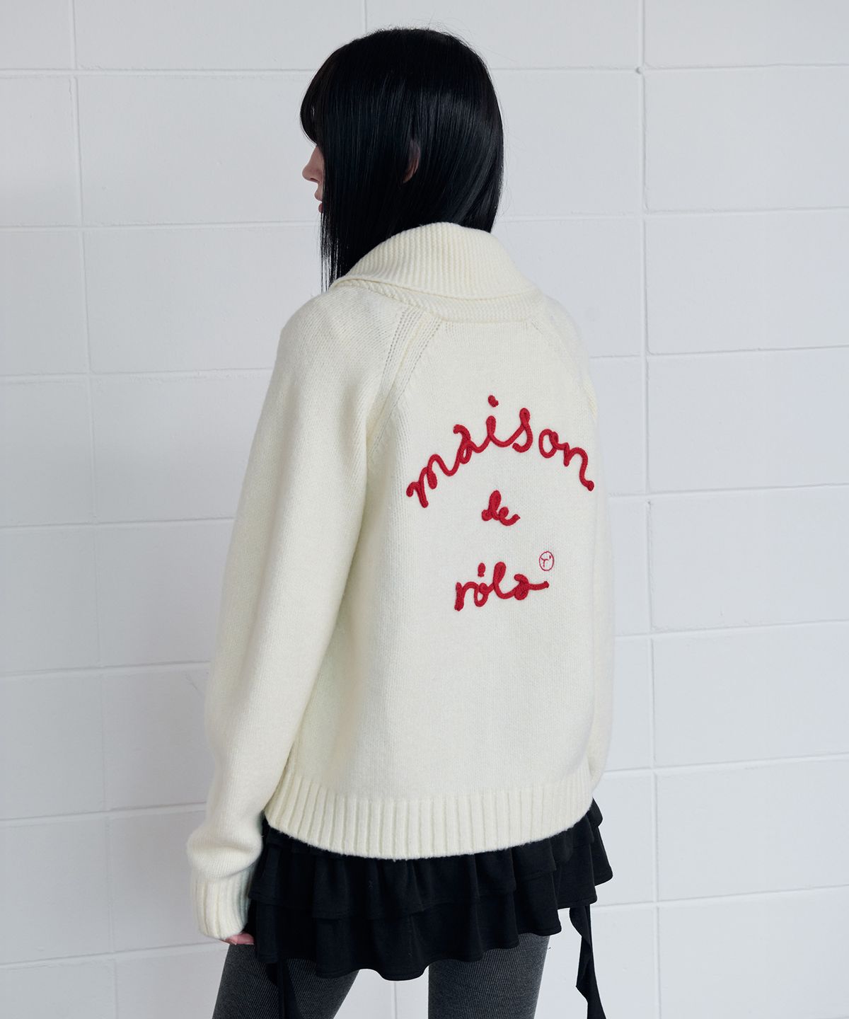로라로라(ROLAROLA) MAISON DE ROLA ZIP-UP KNIT IVORY