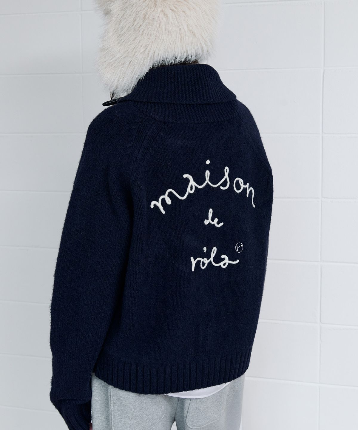 로라로라(ROLAROLA) MAISON DE ROLA ZIP-UP KNIT NAVY