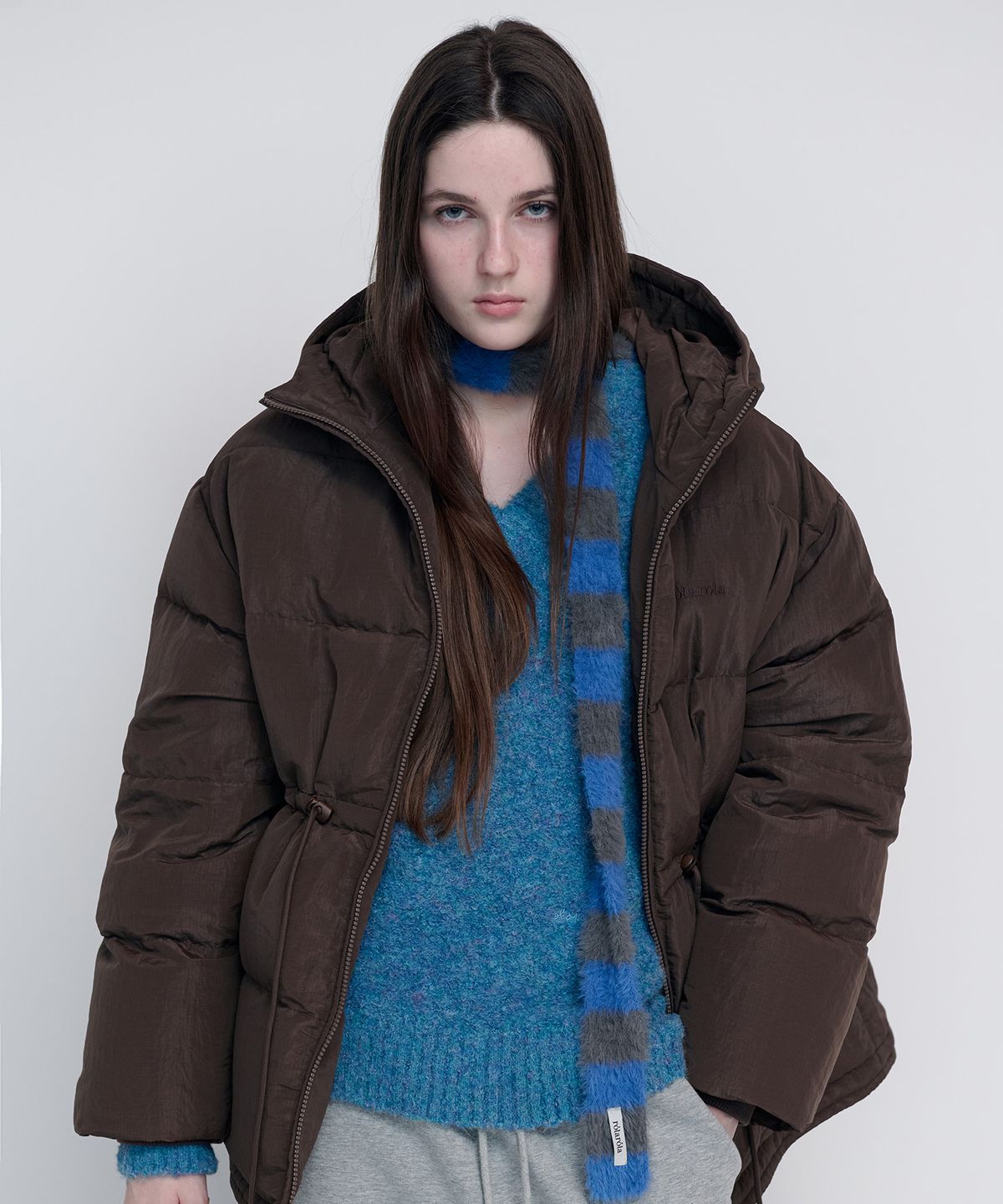 로라로라(ROLAROLA) HOODED DUCK DOWN PUFFER PADDING BROWN
