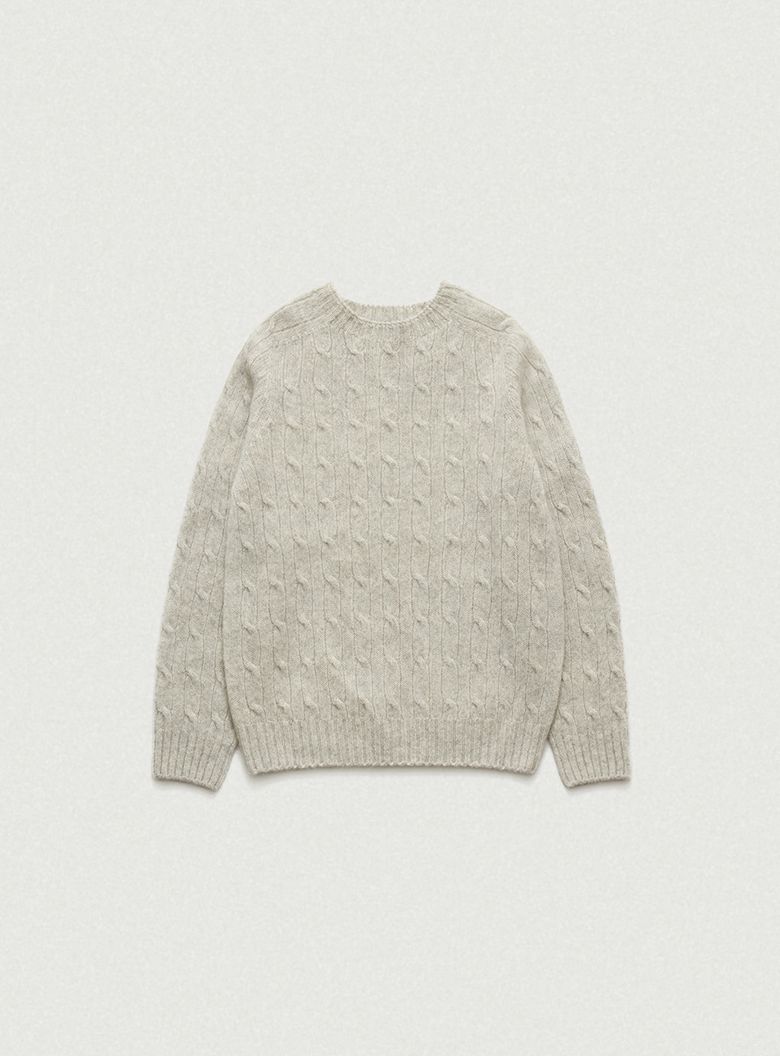 Oversized Shaggy Dog Knit Sweater_Grey