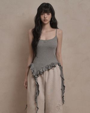 Ruffle Layered Sleeveless (gray)