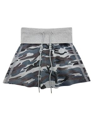 카모 로우라이즈 스커트_멜란지그레이