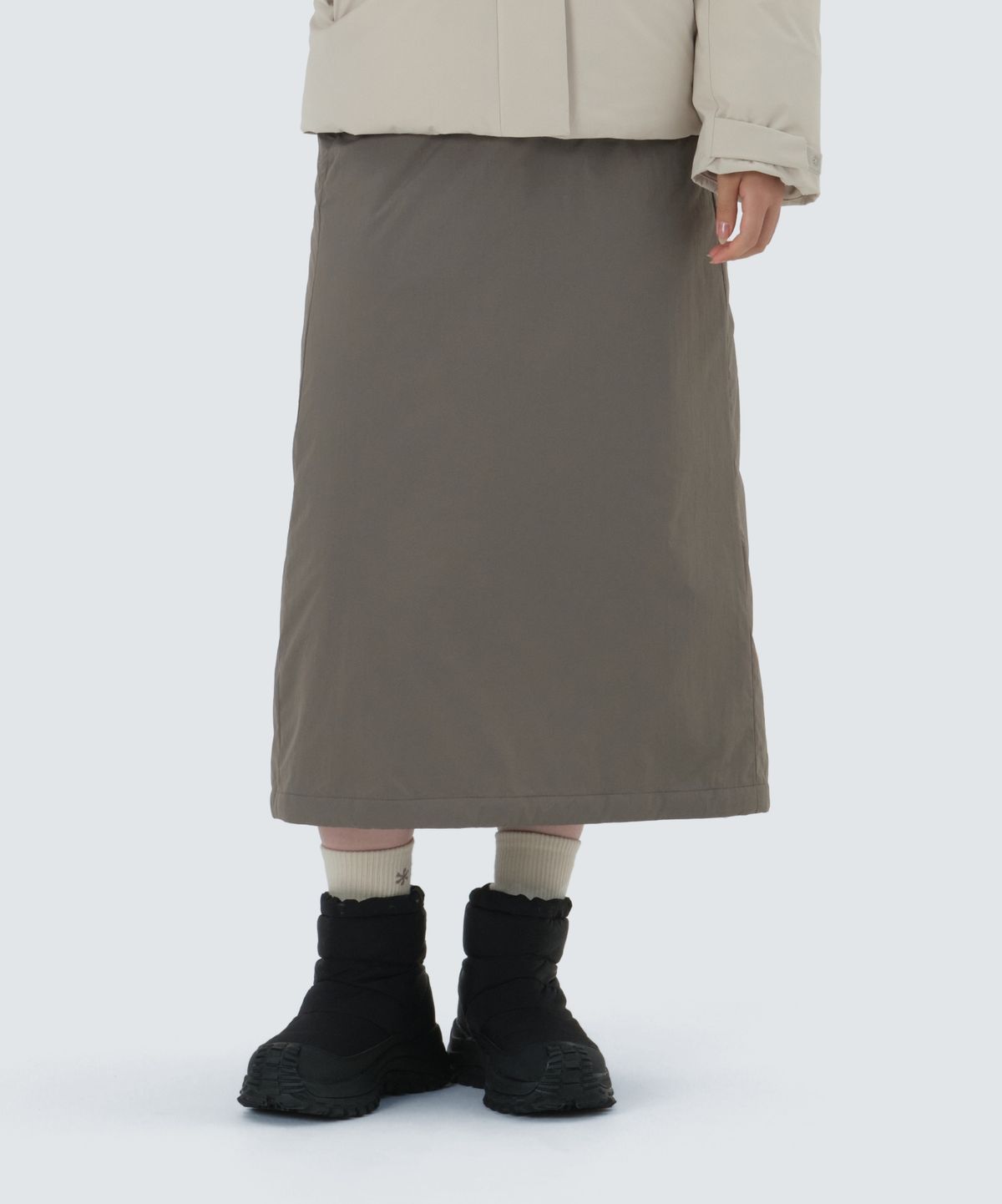 스노우피크 어패럴(SNOWPEAK APPAREL) 랜드에어 프리마로프트 패딩 스커트 (S25WWGSK03) Dark Khaki