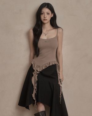 Ruffle Layered Sleeveless (brown)