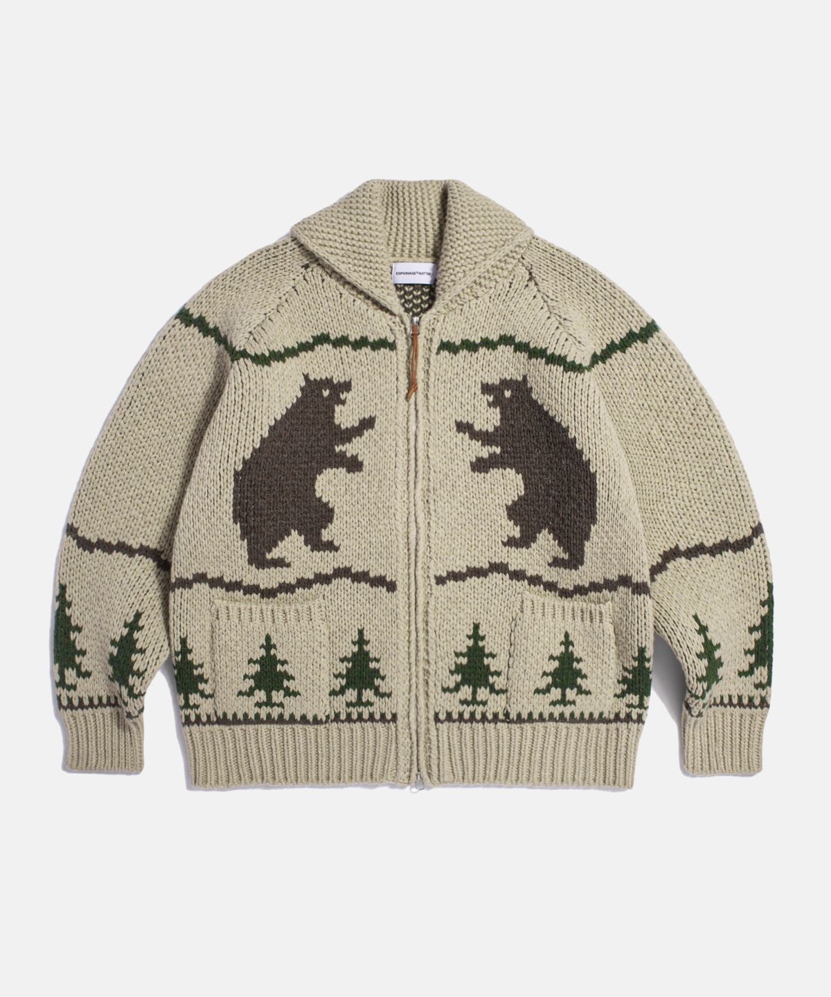 에스피오나지(ESPIONAGE) Cowichan Heavy Cardigan Grizzly Bear