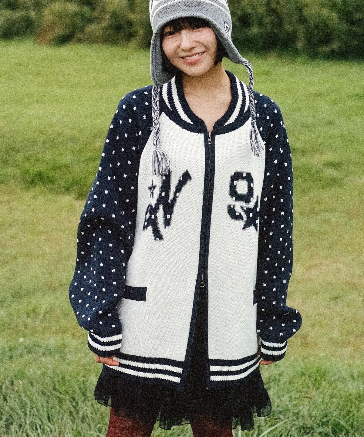 이스트쿤스트(ISTKUNST) X9090 9STAR KNIT VARSITY_NAVY(IK2FFMK686B)