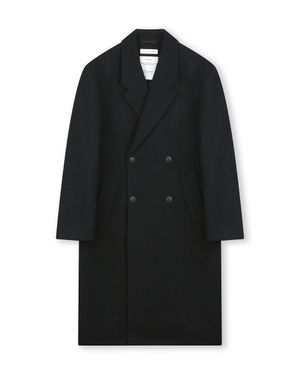 DOUBLE BREASTED ALPACA MAXI COAT BLACK