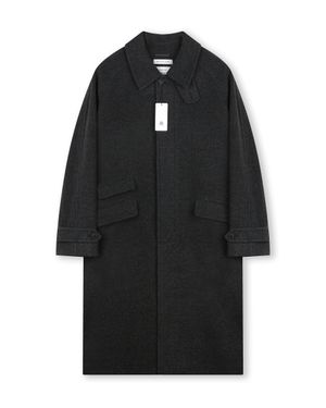 OVERSIZED TEXTURED CASHMERE BALMACAAN COAT MELANGE CHARCOAL