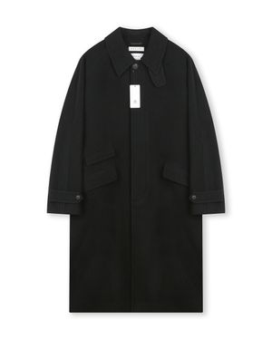 OVERSIZED TEXTURED CASHMERE BALMACAAN COAT BLACK