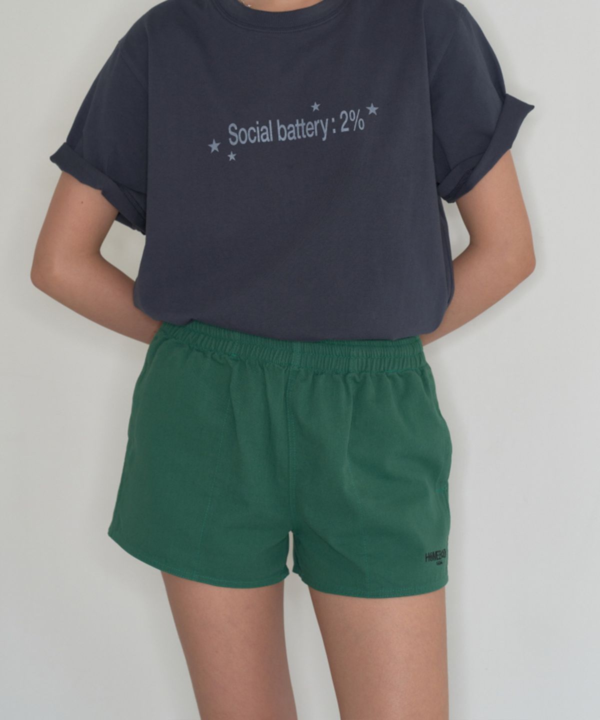 홈바디띵즈(HOMEBODY THINGS) Comfy Cotton Shorts (GREEN)