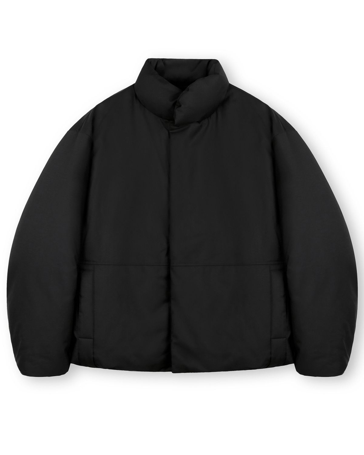 비슬로우(BESLOW) OVERSIZED MINIMAL PUFFER DOWN JACKET BLACK