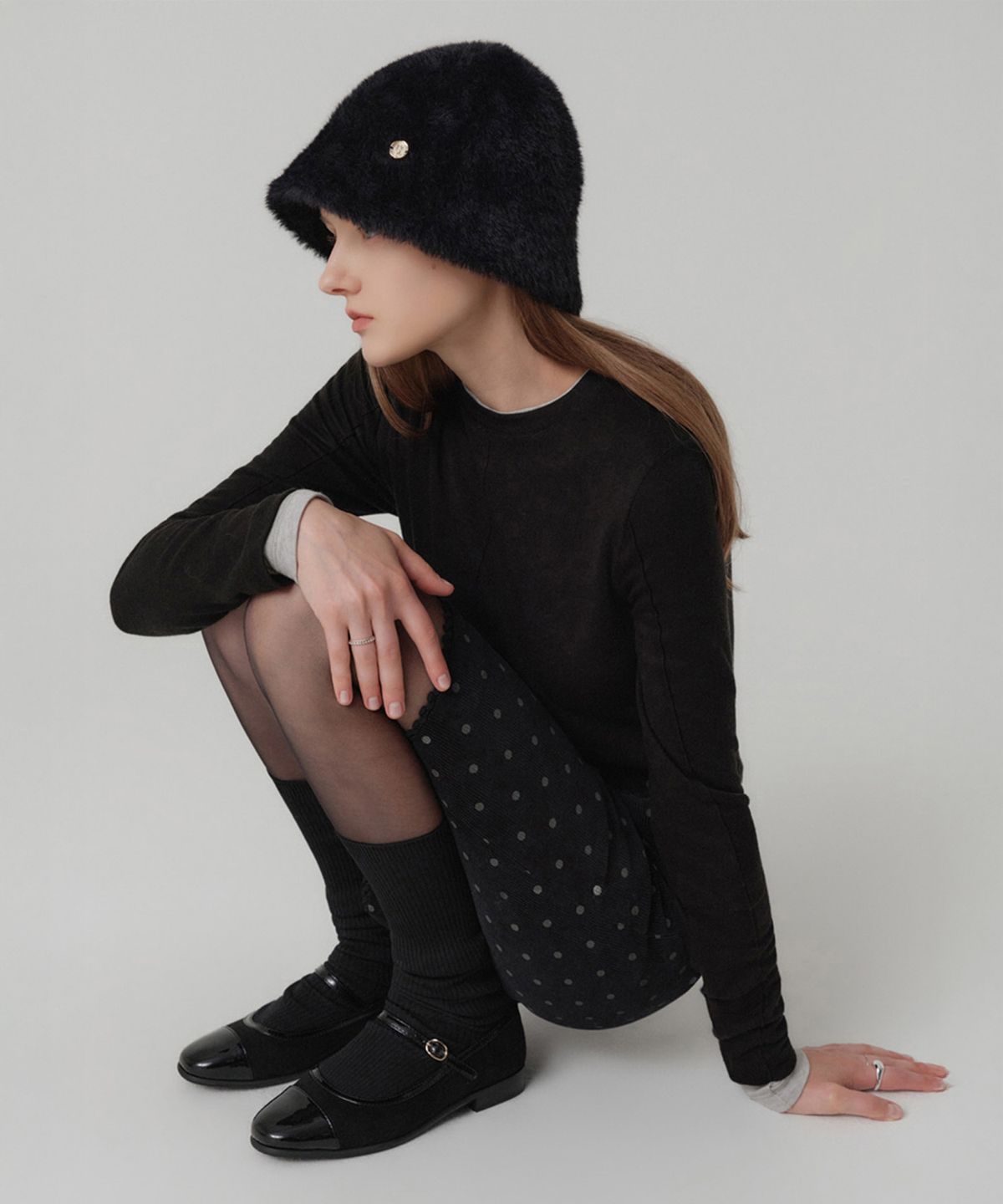 룩캐스트(LOOKAST) 루시 퍼 버킷 햇 / LUCY FUR BUCKET HAT_2colors