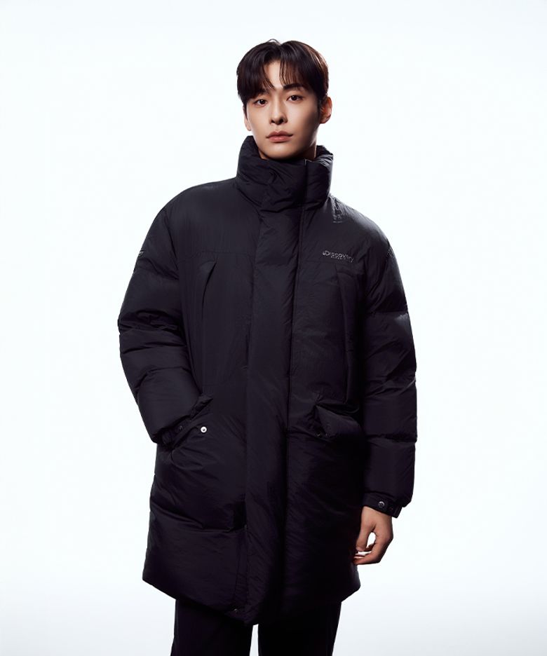 남성 하이넥 사파리 다운 롱패딩 (BLACK)